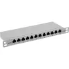 InLine jaotusplokk 10 tolli Cat.6A 0.5U 12 pordiga helehall RAL7035
