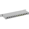 InLine jaotusplokk 10 tolli Cat.6A 0.5U 12 pordiga helehall RAL7035