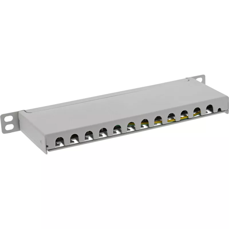 InLine jaotusplokk 10 tolli Cat.6A 0.5U 12 pordiga helehall RAL7035