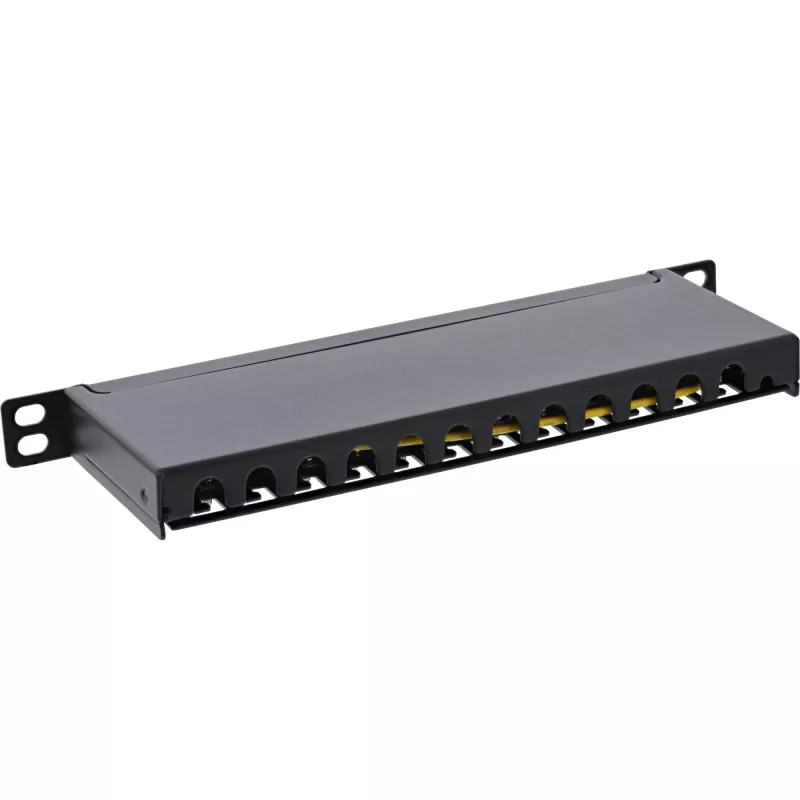 InLine patch-paneel 10 tolli Cat.6A 0.5U 12 pordiga must RAL9005