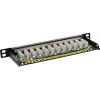 InLine patch-paneel 10 tolli Cat.6A 0.5U 12 pordiga must RAL9005