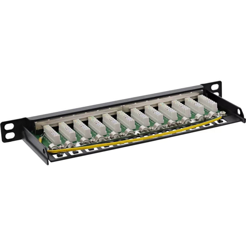 InLine patch-paneel 10 tolli Cat.6A 0.5U 12 pordiga must RAL9005