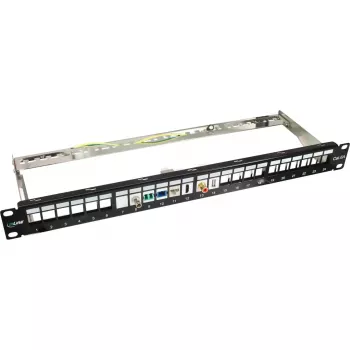 Tühi patch-panel InLine 76824A 19 tolli Cat.6A 24 porti 1U helehall