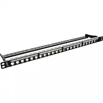 Tühi 19-tolline patch-paneel InLine 76824C, 24 porti RJ45 võtmeelementidele, 0,5U, must