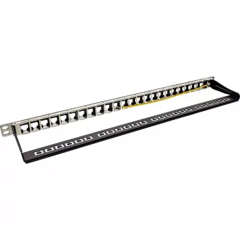 Tühi 19-tolline patch-paneel InLine 76824C, 24 porti RJ45 võtmeelementidele, 0,5U, must