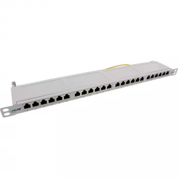 InLine patch-paneel 19-tolline Cat.6A 24 porti 0.5U helehall RAL7035