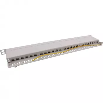 InLine patch-paneel 19-tolline Cat.6A 24 porti 0.5U helehall RAL7035