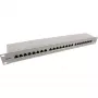 InLine Patch Panel 19 inch Cat.6A 24 Port 1U helehall RAL7035