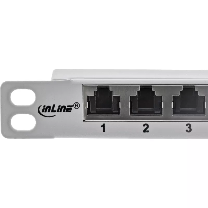 InLine 19-tolline patch-paneel Cat.6A 0,5 U 24 pordiga, tolmukaitsega, hall