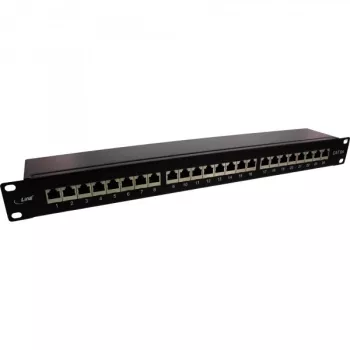 InLine patch-paneel 19-tolline Cat.6A 24 porti 1U must RAL 9005