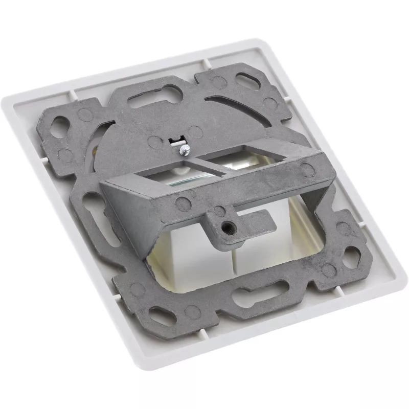 InLine Cat.6A seinakarp, süvistatav, 2x RJ45, valge RAL9010