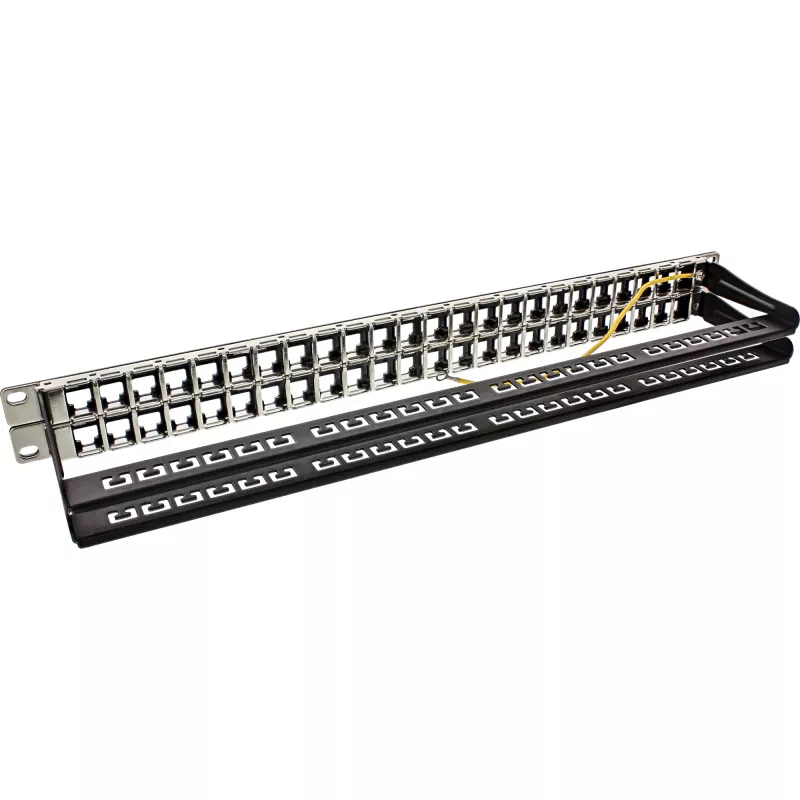 InLine Blank RJ45 Keystone patch panel 19 inch, 48 ports, 1U, Must