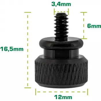 InLine pöidlapeaga kruvid korpustele, alumiinium, must, 10 tk pakend