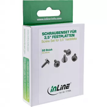 InLine kruvikomplekt 3,5-tollistele kõvaketastele, pikk versioon 8 mm, 50 tk. InLine 77783L