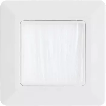 Seinaraam harjaläbiviiguga InLine 78501 telerile, plastik, valge RAL9010, 80×80 mm