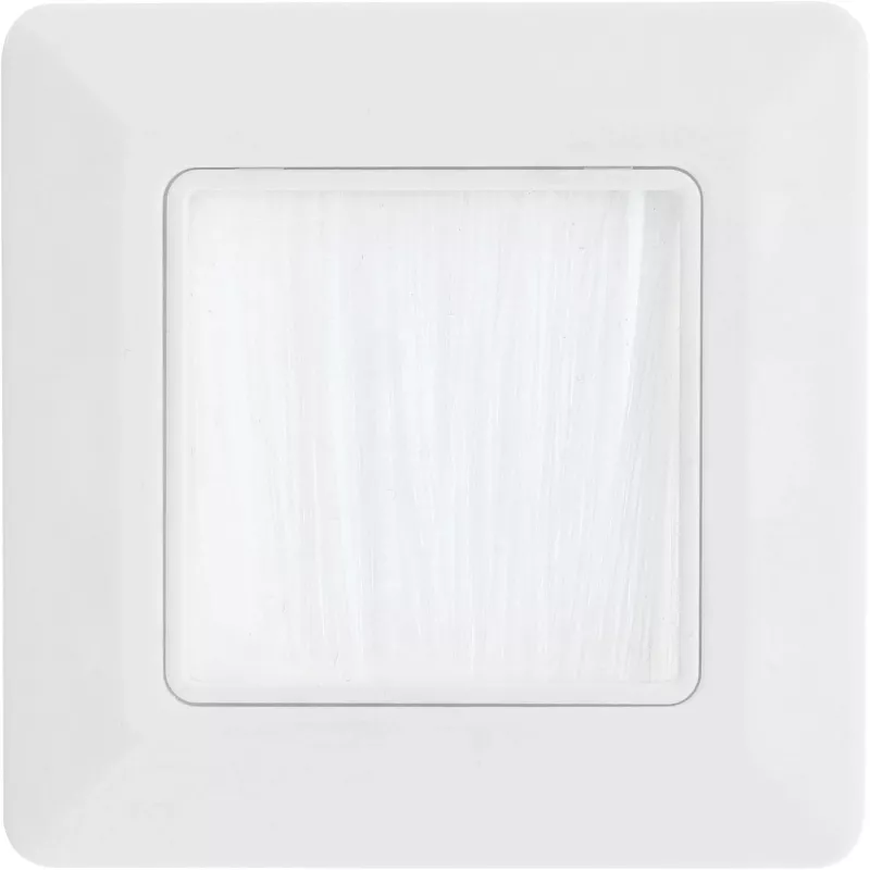 Seinaraam harjaläbiviiguga InLine 78501 telerile, plastik, valge RAL9010, 80×80 mm