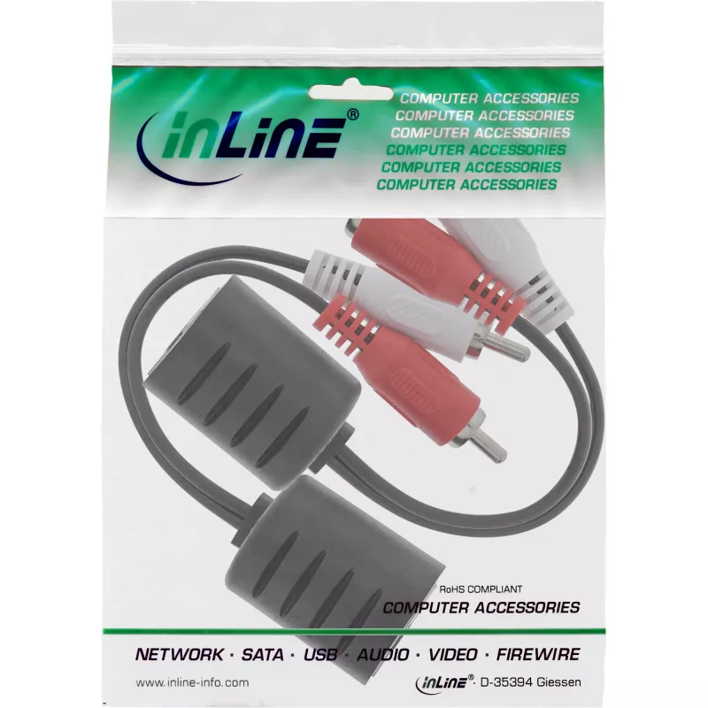 InLine RCA Audio üle LAN / Ethernet / RJ45 kaabli, 2 tk komplekt