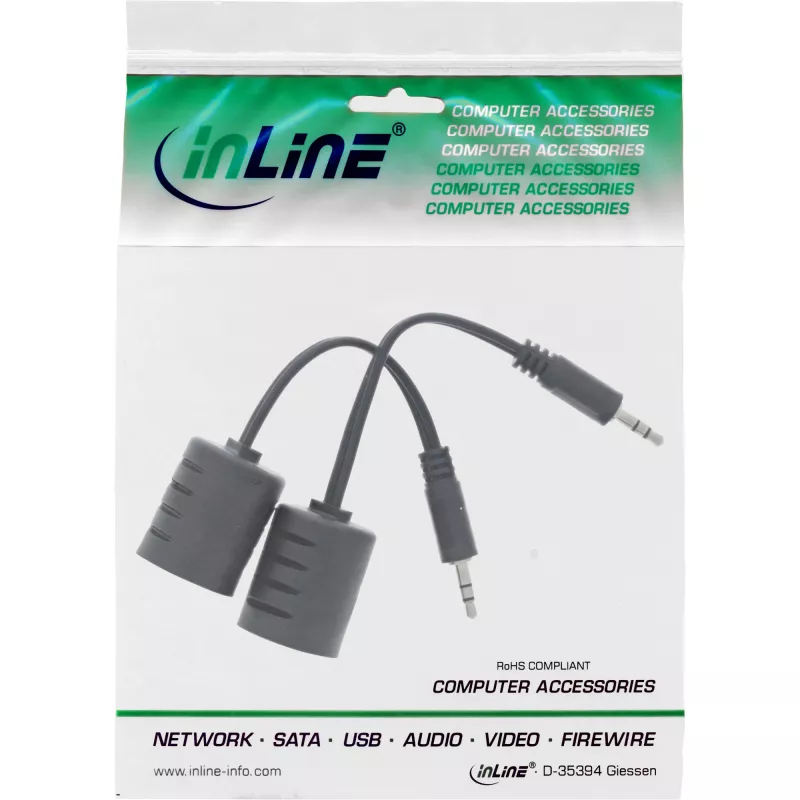 InLine 3,5 mm heli üle LAN / Ethernet / RJ45 kaabli kuni 50 m komplekt