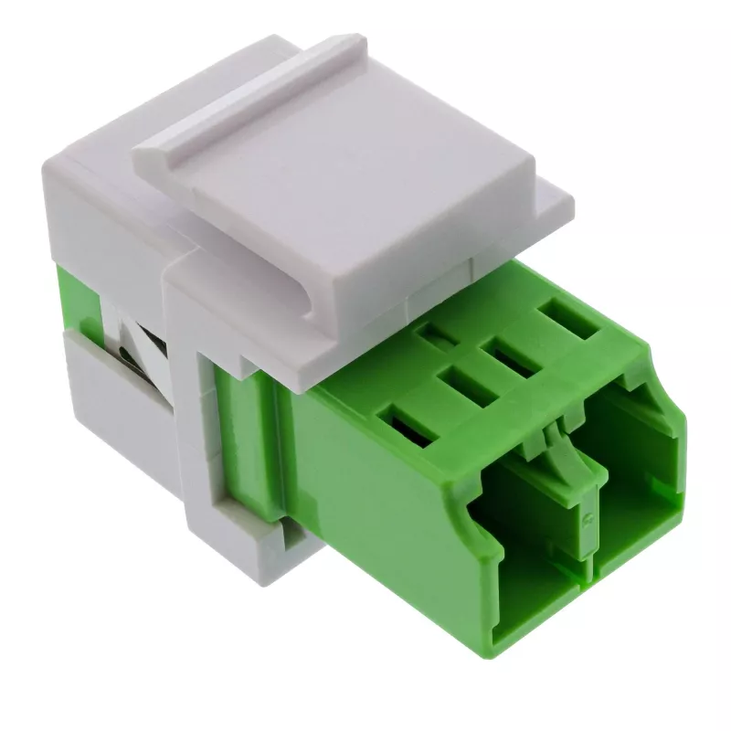 Fiiberoptiline Keystone Sisselõpsatav adapter InLine 89988G LC dupleks SM roheline