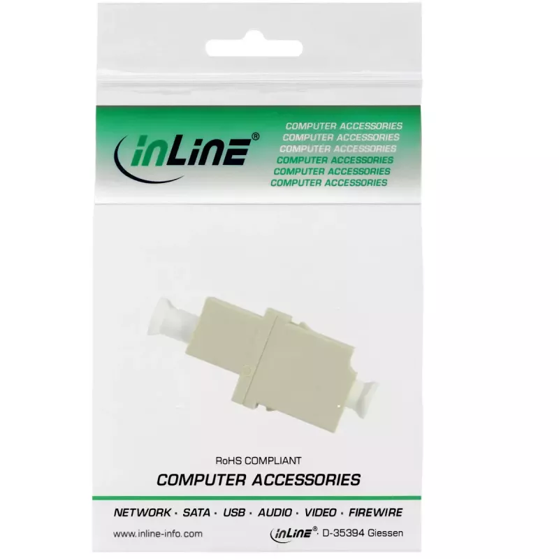 InLine kiudoptiline adapter duplex LC/LC emane MultiMode keraamilise hülsiga