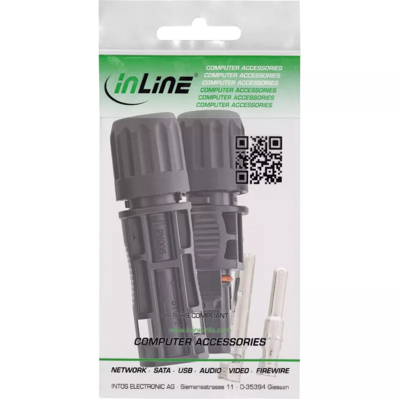 InLine 94001 juhtmepistik Standard4/MC4/PV4 Must isane/emane