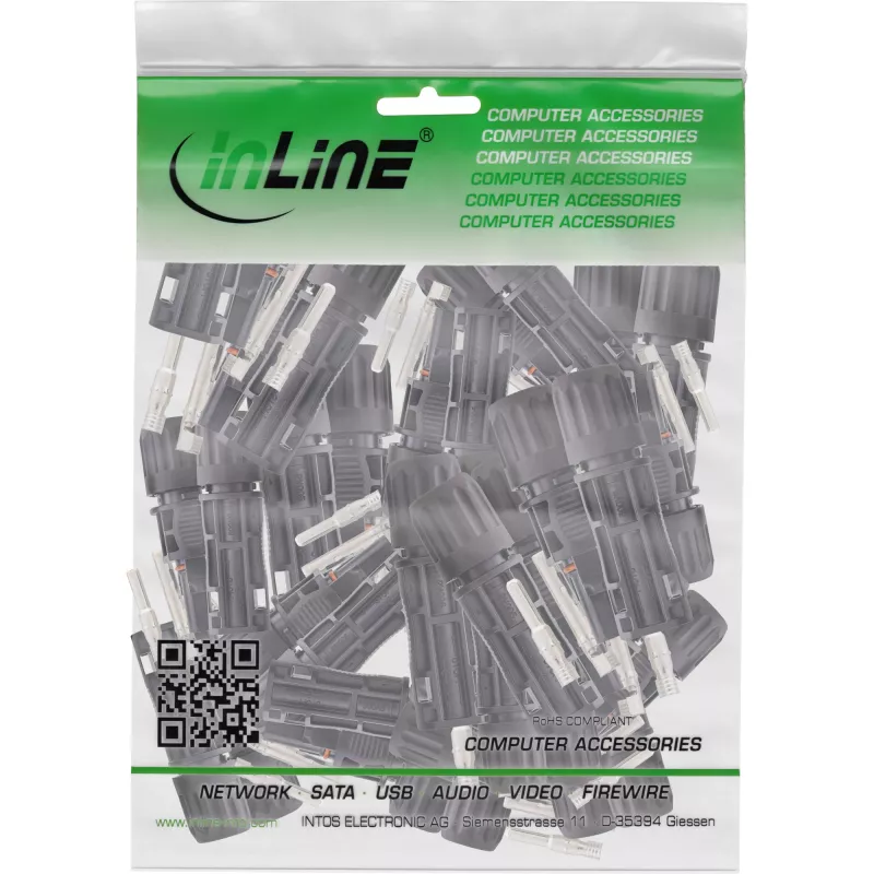 InLine 94020 juhtmepistik Standard4/MC4/PV4 Must Isane/Emane