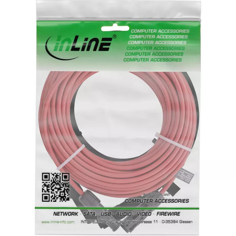 Keskpingekaabel InLine 95415 1500V 15m Punane Must