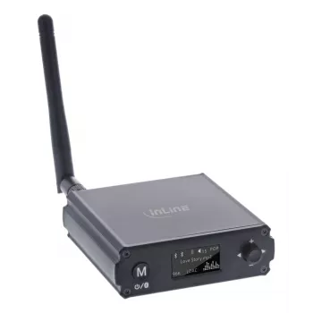 InLine Bluetooth 5.1 HiFi-vastuvõtja ja USB DAC koos LCD-ga, 30 m leviulatus