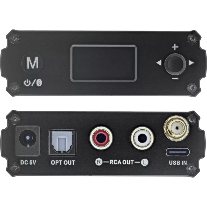 InLine Bluetooth 5.1 HiFi-vastuvõtja ja USB DAC koos LCD-ga, 30 m leviulatus