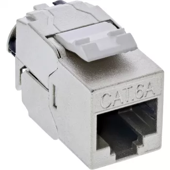 InLine 24-pordine hulgipakend Keystone RJ45 pesa, õhuke SNAP-In Cat.6A integreeritud kaablisidemega (B-76202P)