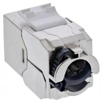 InLine 24-pordine hulgipakend Keystone RJ45 pesa, õhuke SNAP-In Cat.6A integreeritud kaablisidemega (B-76202P)