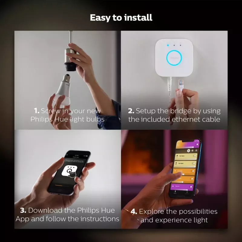 Nutikas LED stardikomplekt Philips Hue Valge and Colour Ambience — 2× E27 11W lambid, Bluetooth/Zigbee