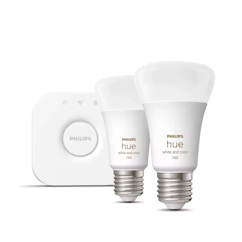 Nutikas LED stardikomplekt Philips Hue Valge and Colour Ambience — 2× E27 11W lambid, Bluetooth/Zigbee