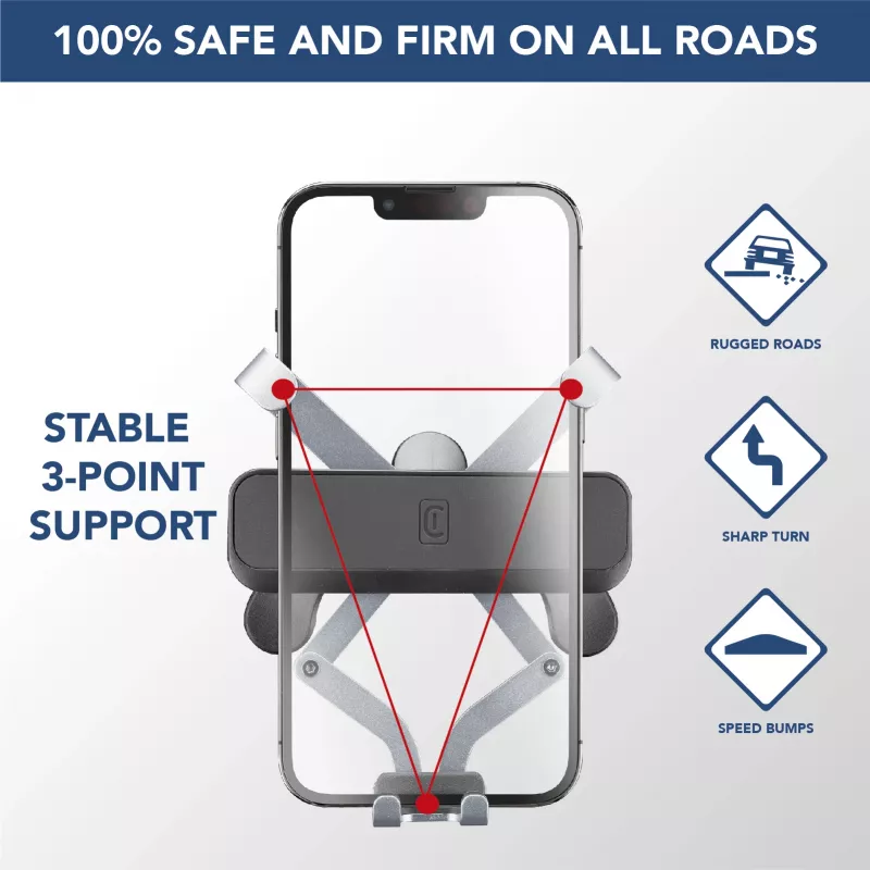 Cellularline Slide Fit - Universaalne autosse nutitelefoni hoidik lihtsa sisestamisega