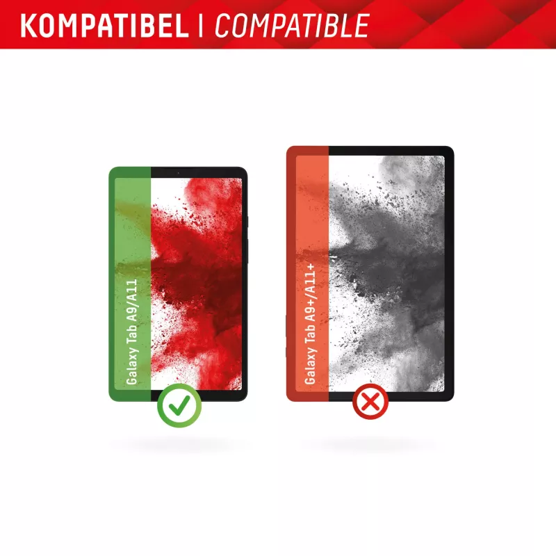 Displex tahvelarvuti klaas (9H) Samsung Galaxy Tab A11/A9 jaoks, Eco paigaldusraam, purunemiskindel