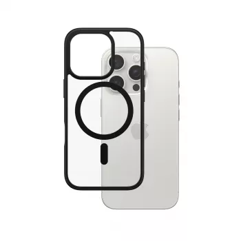 PanzerGlass ® HardCase läbipaistev musta MagSafe ja raamiga iPhone 16 Pro