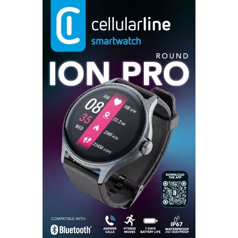 Cellularline ION PRO Round Bluetooth® nutikell rakendusega, 3,51 cm (1,38 tolli), TFT, puuteekraan, 0,00064 GB, 98 g