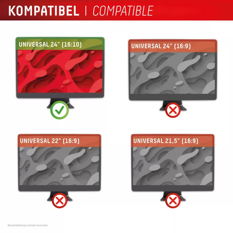 Displex PRIVACY SAFE eemaldatav 2-suunaline privaatsusfilter lauaarvuti monitorile 24'' (16:10)