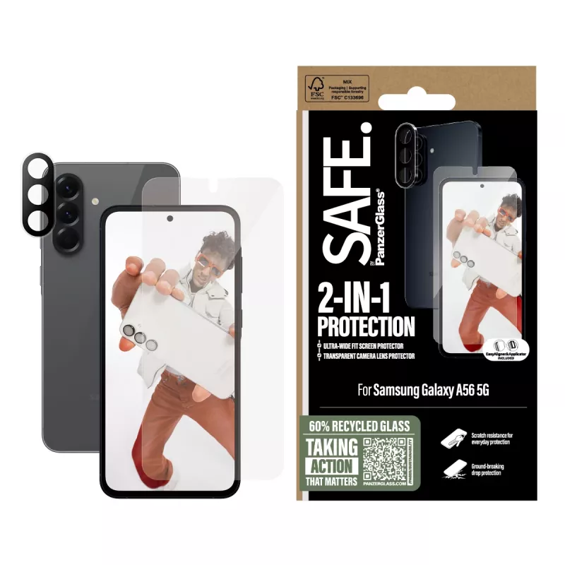 PanzerGlass SAFE. by ® 2-in-1 komplekt Samsung Galaxy A56 5G kriimustus- ja löögikindel