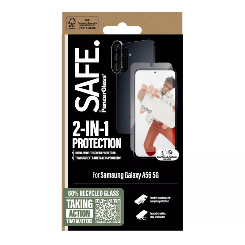PanzerGlass SAFE. by ® 2-in-1 komplekt Samsung Galaxy A56 5G kriimustus- ja löögikindel