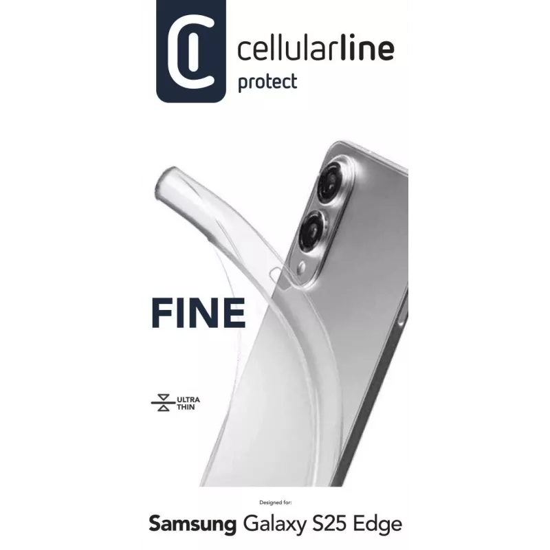 Cellularline Fine - Galaxy S25 Edge, Ümbris, Samsung, Galaxy S25 Edge, 16.9 cm (6.66 tolli), Läbipaistev