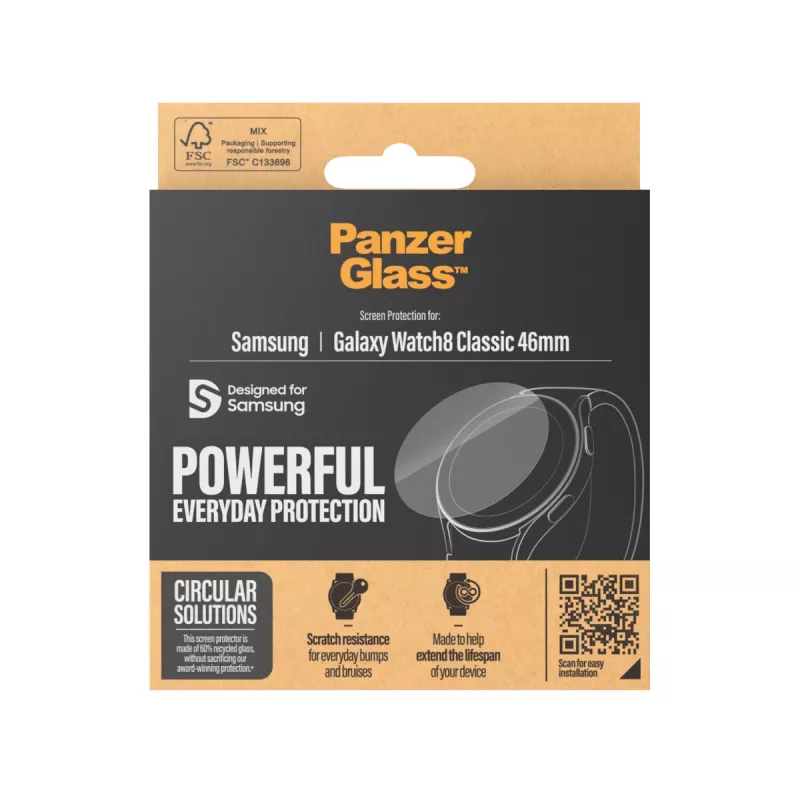 Ekraanikaitse PanzerGlass Samsung Galaxy Watch8 Classic 46mm kriimustus- ja põrutuskindel