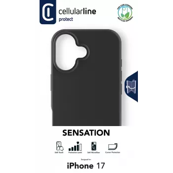 Cellularline Sensation - iPhone 17 ülipehme silikoonümbris, millel on pehme puudutusega viimistlus, ideaalne kaitsta teie iPhone 17 iga detaili elegantsi ja mugavusega.