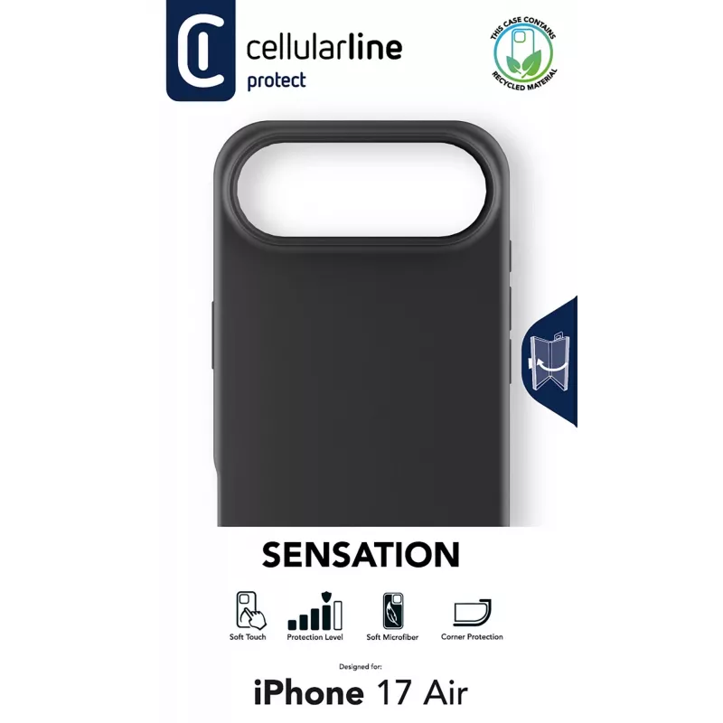 Cellularline Sensation - iPhone Air ülipehme silikoonümbrise pehme puutega viimistlusega, mis sobib ideaalselt teie iPhone Air iga detaili kaitsmiseks elegantselt ja mugavalt.