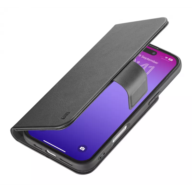 Cellularline Book Agenda - iPhone 17 Pro nahkefektiga raamatustiilis ümbris magnetilise sulguriga