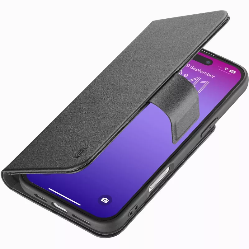 Cellularline Book Agenda - iPhone 17 Pro nahkefektiga raamatustiilis ümbris magnetilise sulguriga