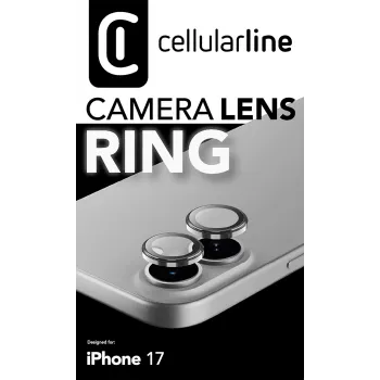 Cellularline Camera Lens Ring - iPhone 17 Karastatud klaas kaamera kaitseks