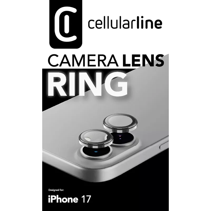 Cellularline Camera Lens Ring - iPhone 17 Karastatud klaas kaamera kaitseks