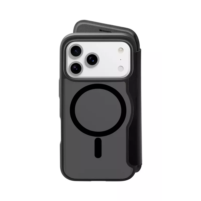 Cellularline Daily Mag - iPhone 17 Pro raamatukaanega poolläbipaistva kõva tagakaanega, ühildub MagSafe® ökosüsteemiga
