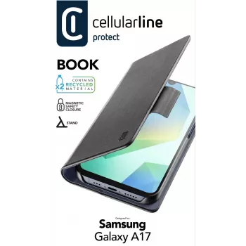 Cellularline Book - Galaxy A17 raamatustiilis ümbris, Folio, Samsung, Galaxy A17, 17 cm (6,7 tolli), Must